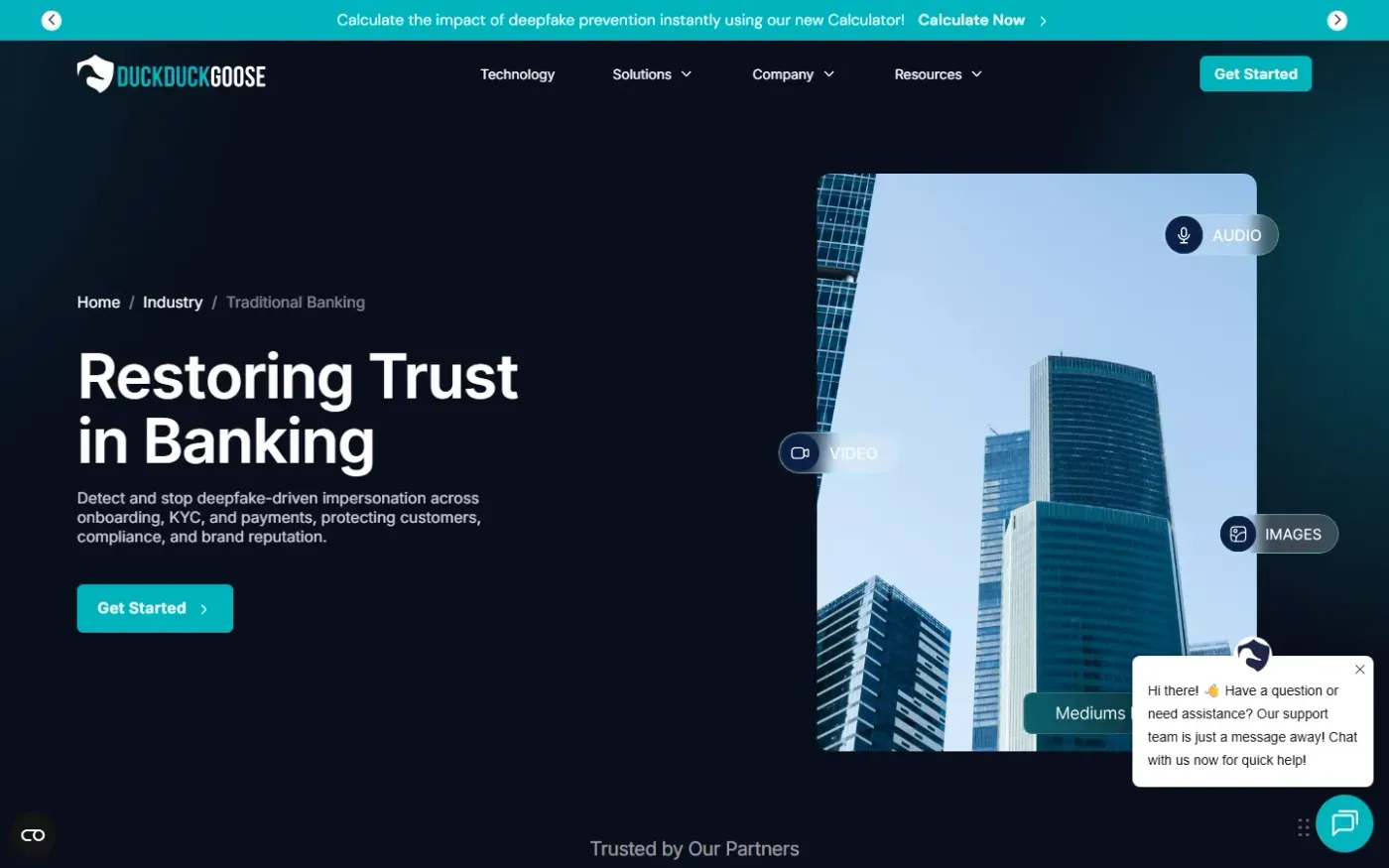 Duckduckgoose — Traditional banking page