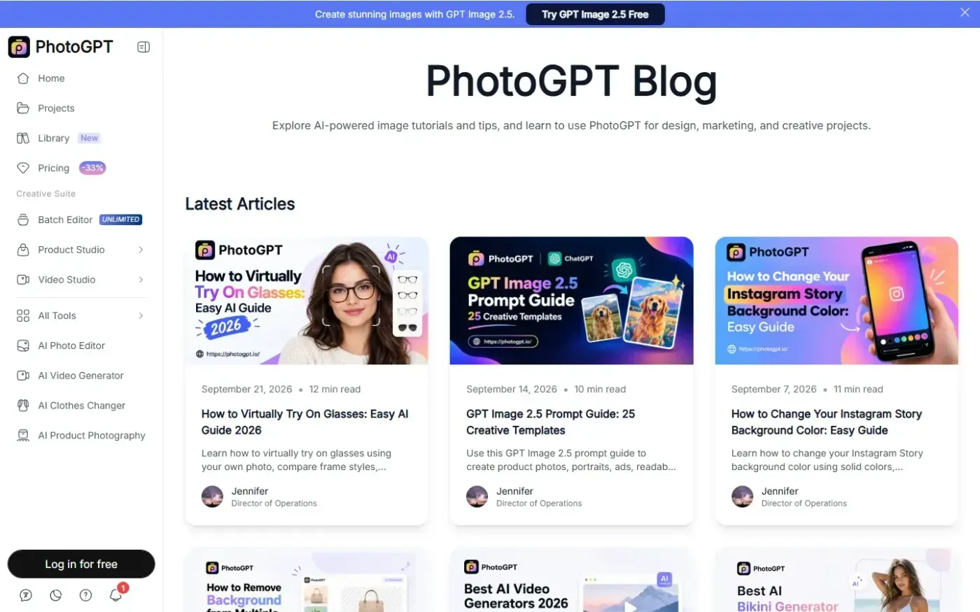 Photogpt — Blog page