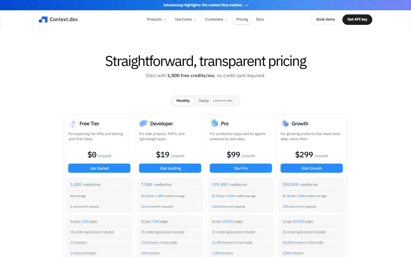 Brand — Pricing page