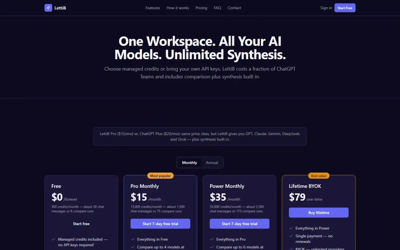 Lettib — Pricing page