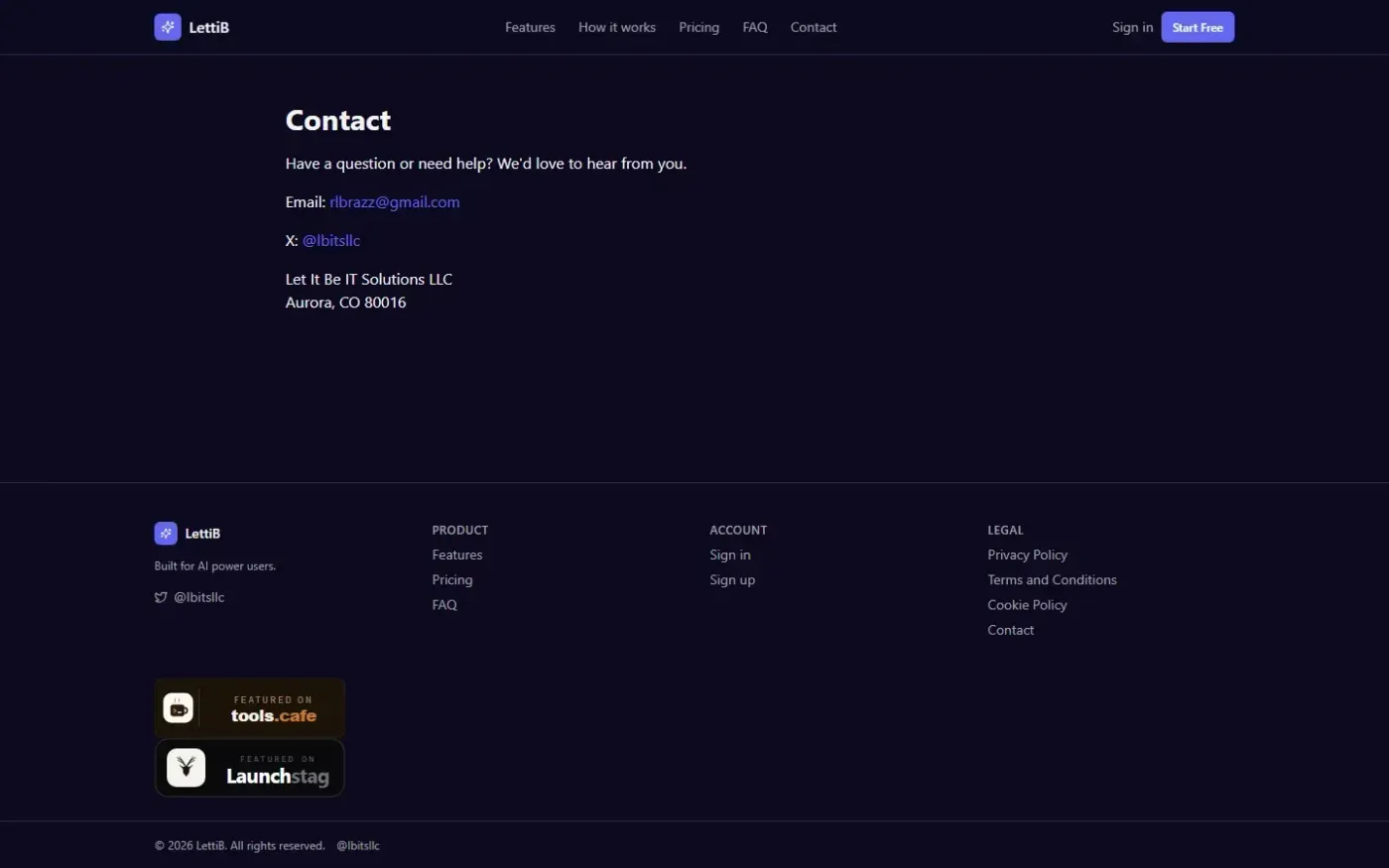 Lettib — Contact page
