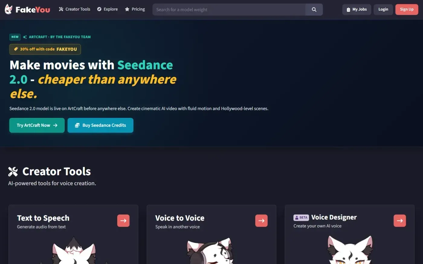 Fakeyou — Tools page