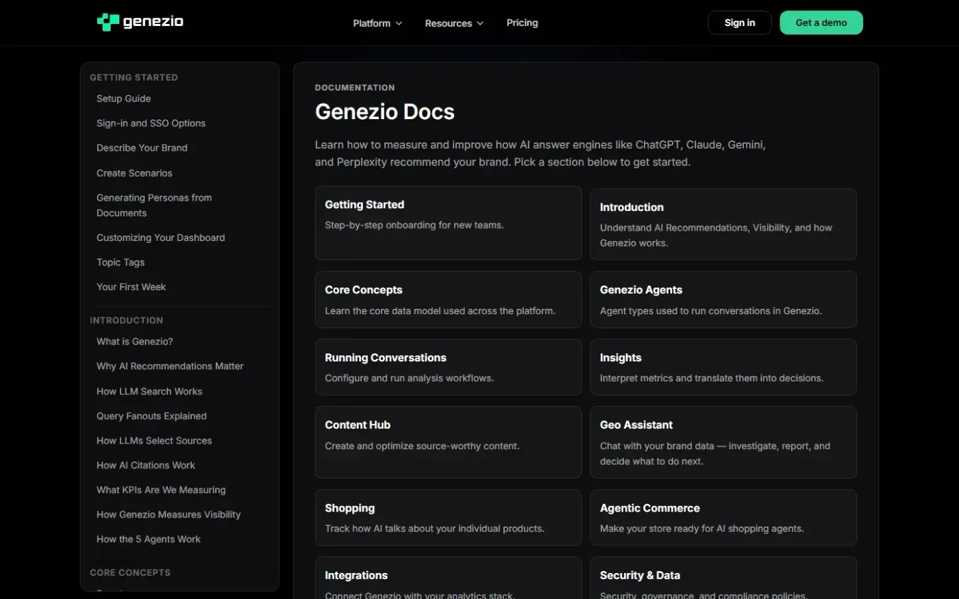 Genezio — Docs page