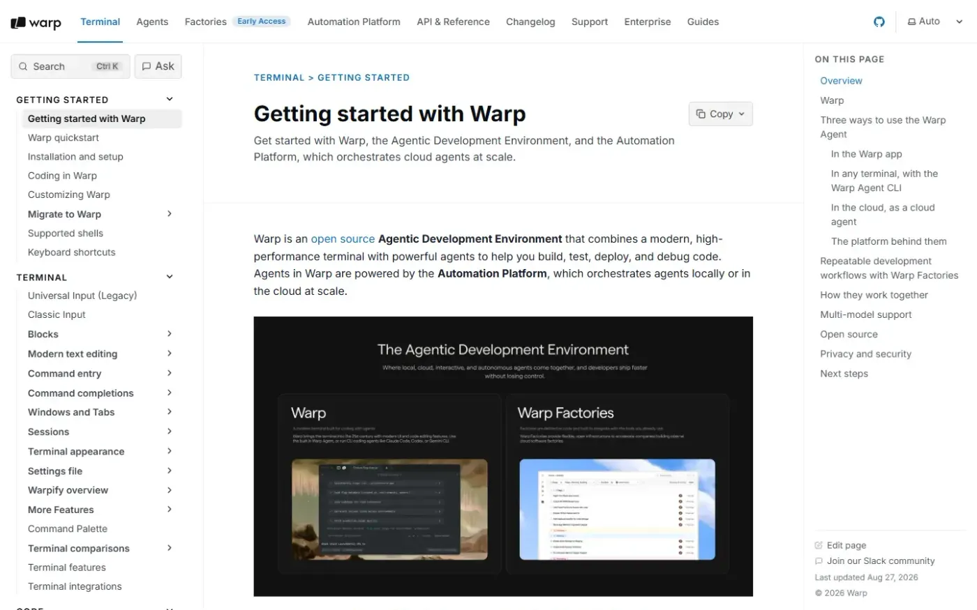 Warp — Home page