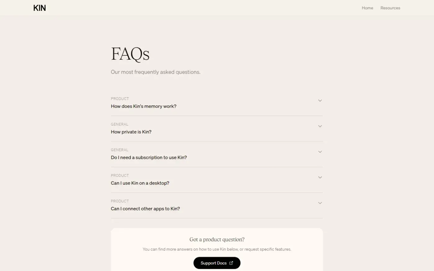 Mykin — Support page