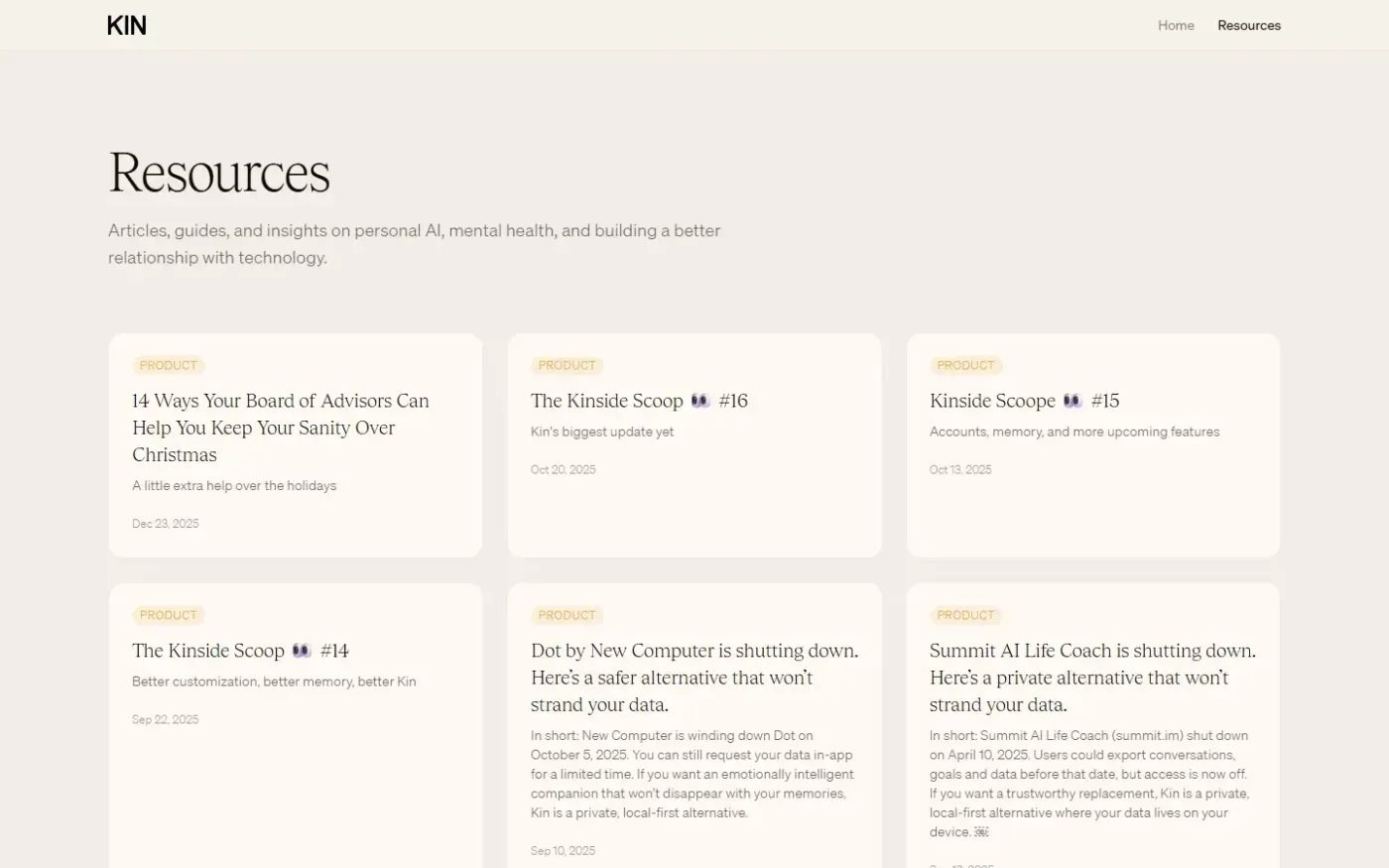 Mykin — Resources page