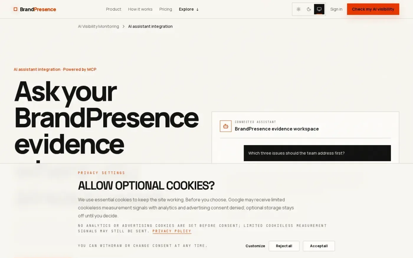 Brandpresence — Integrations page