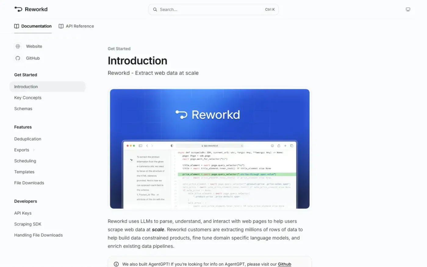 Reworkd — Docs page