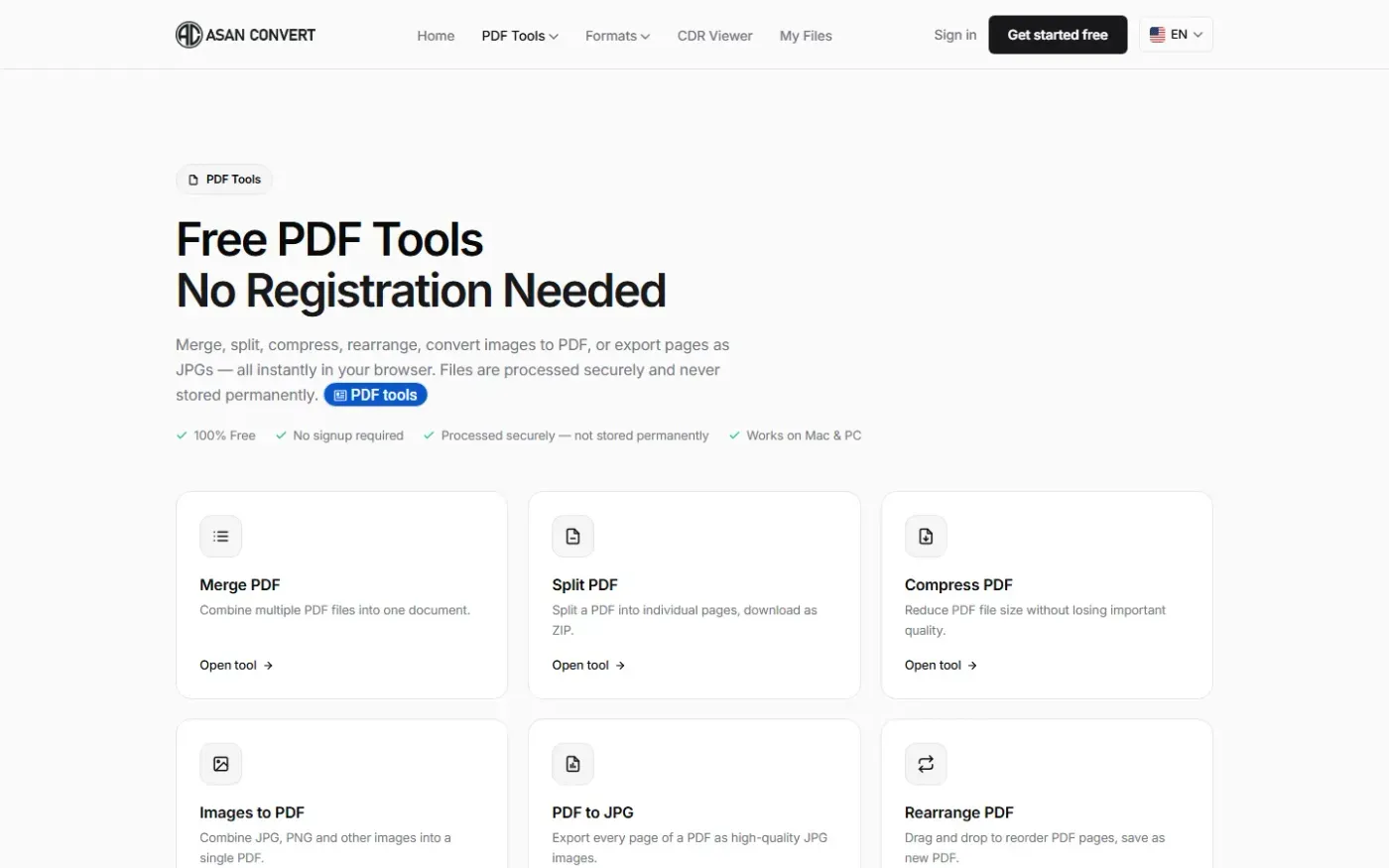 AsanConvert — Anything to Anything Converter. Free. No Signup. — Pdf page