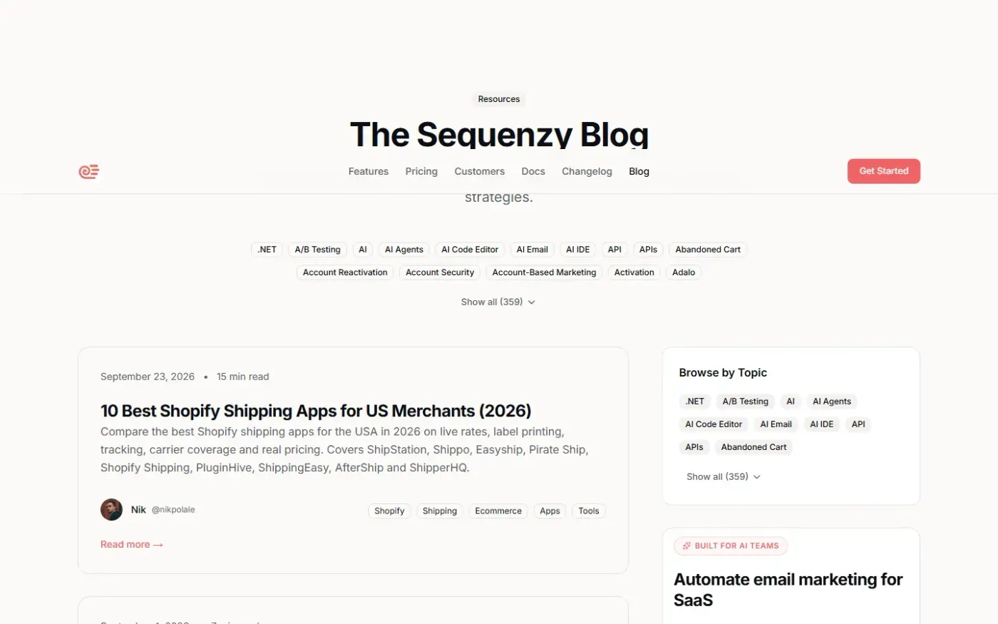 Sequenzy — Blog page
