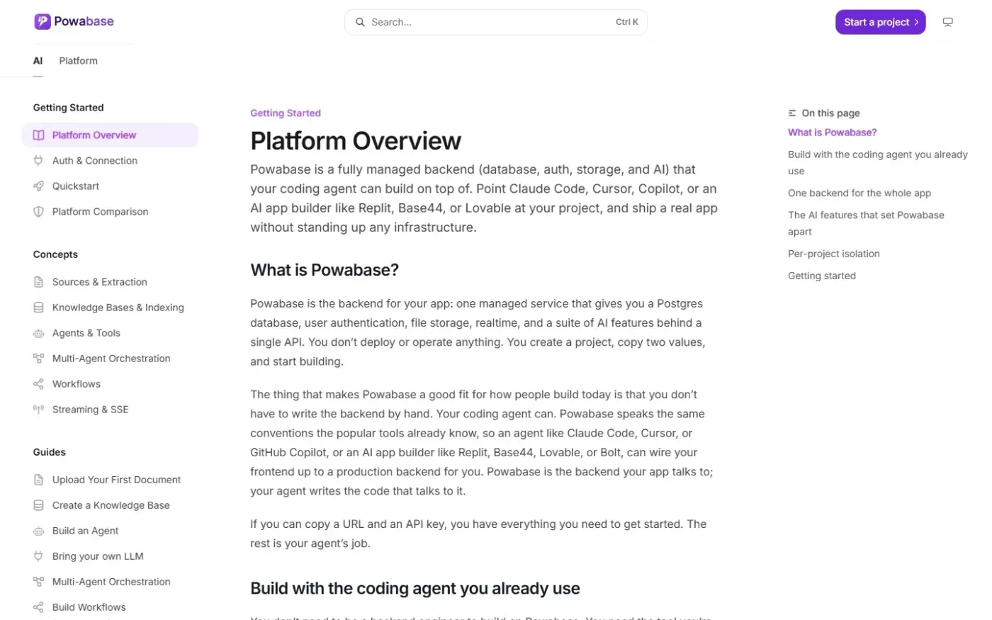 Powabase — Concepts page