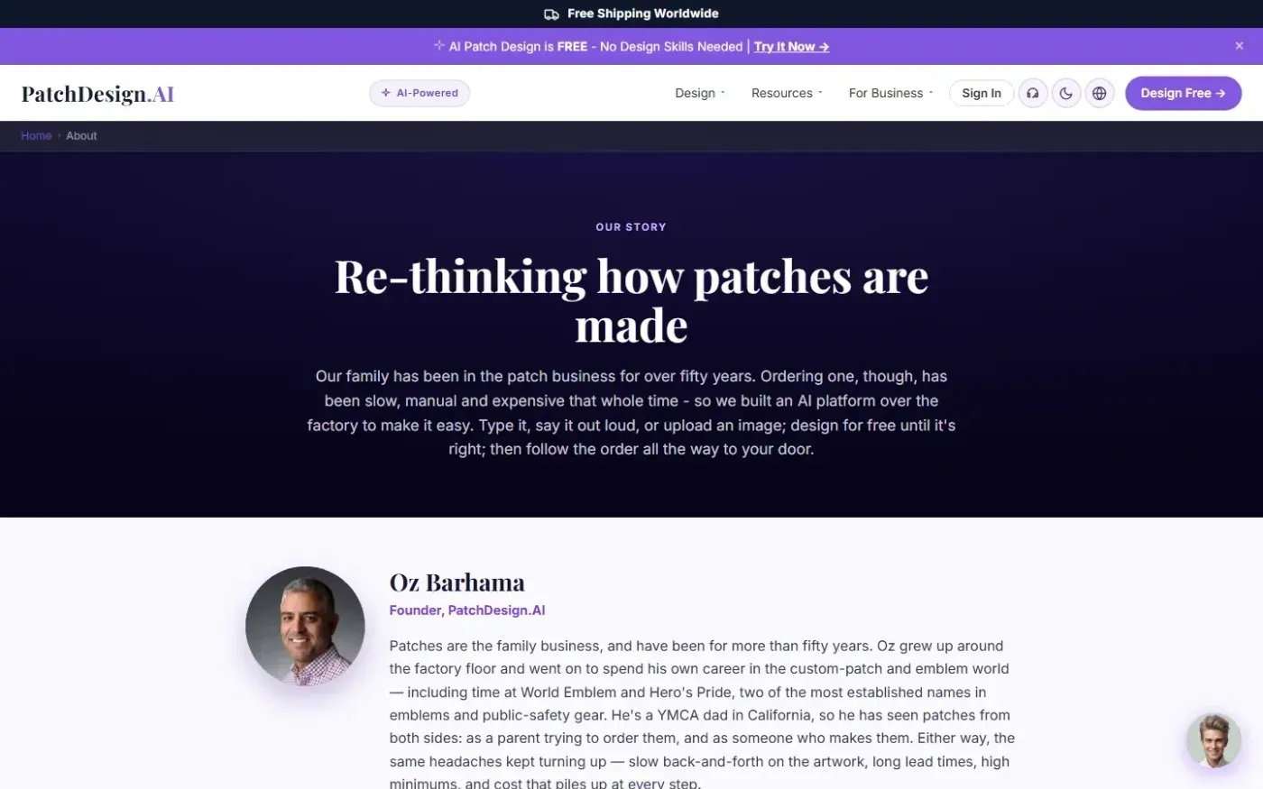 Patchdesign — About page