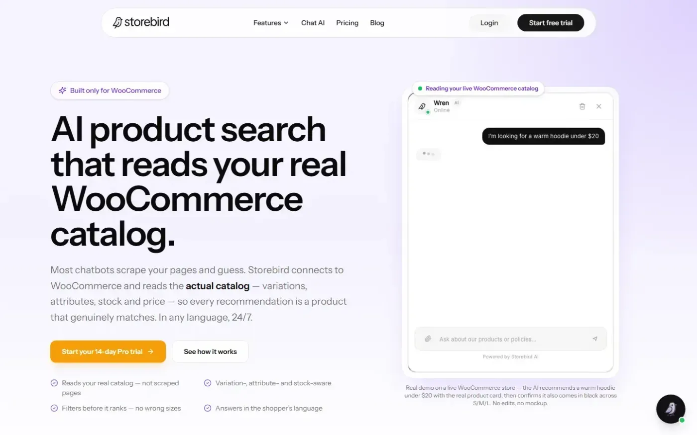 Storebird — Features page