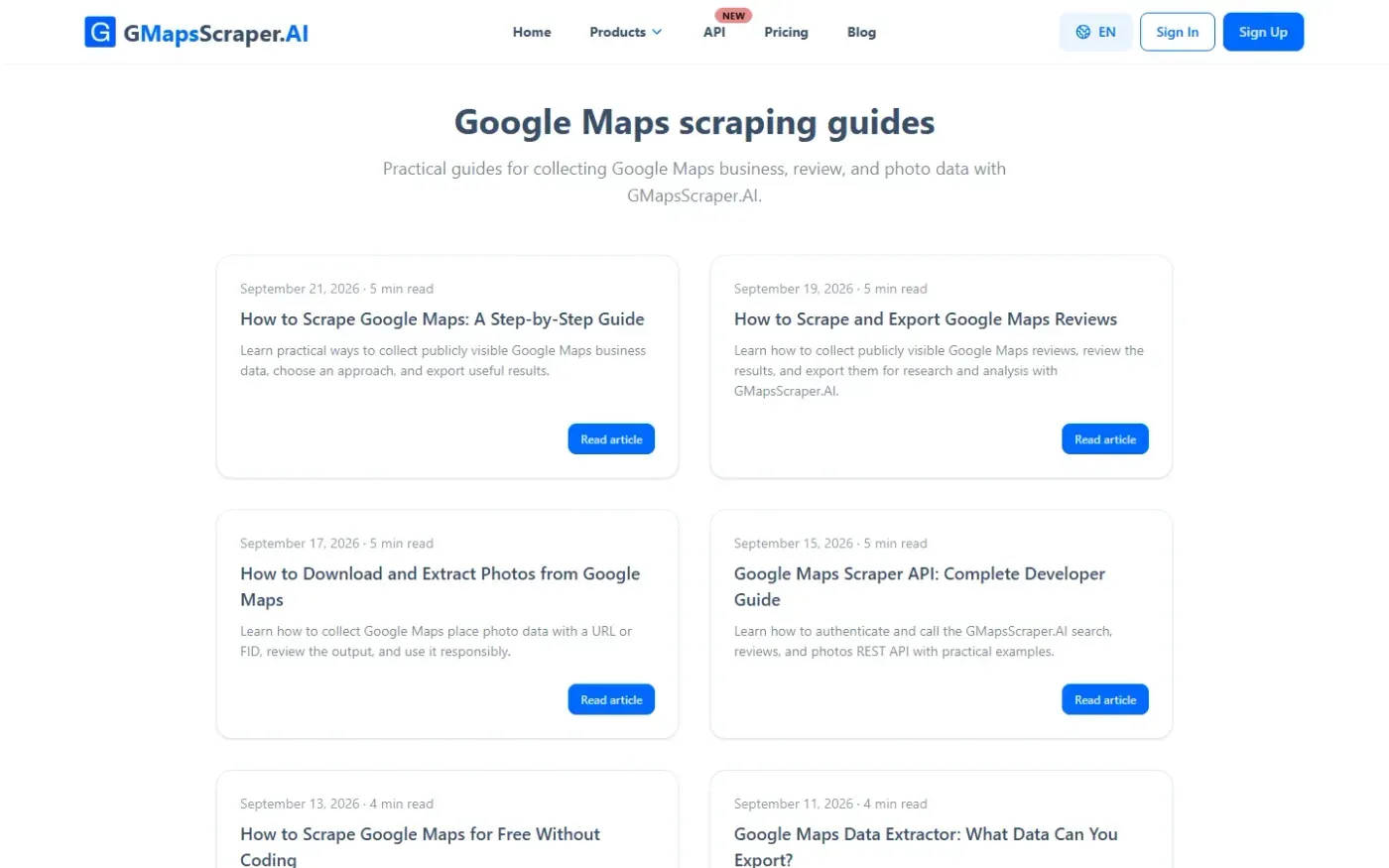 Gmapsscraper — Blog page