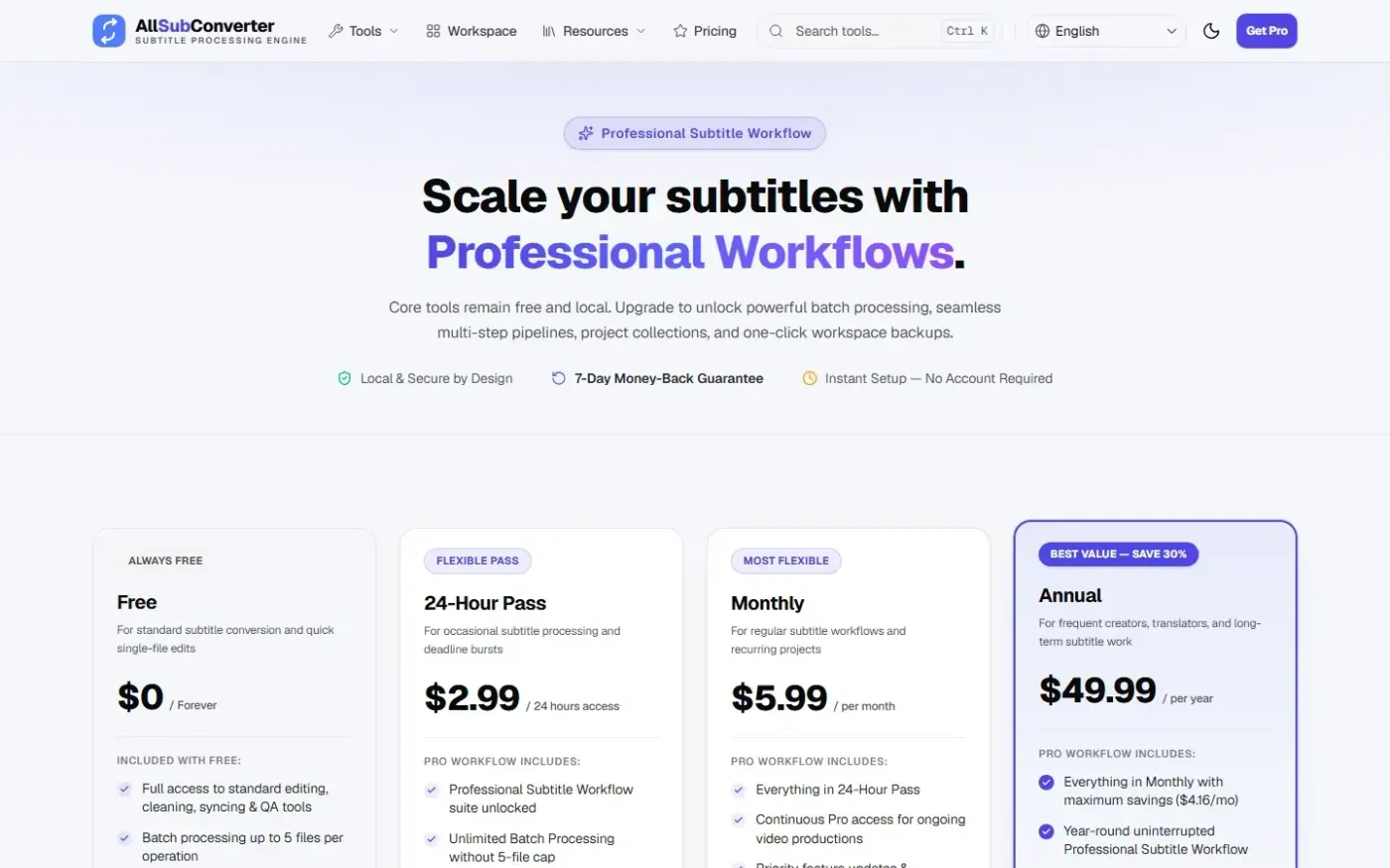 Allsubconverter — Pricing page