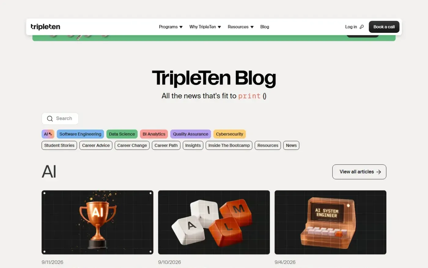 Tripleten — Blog page
