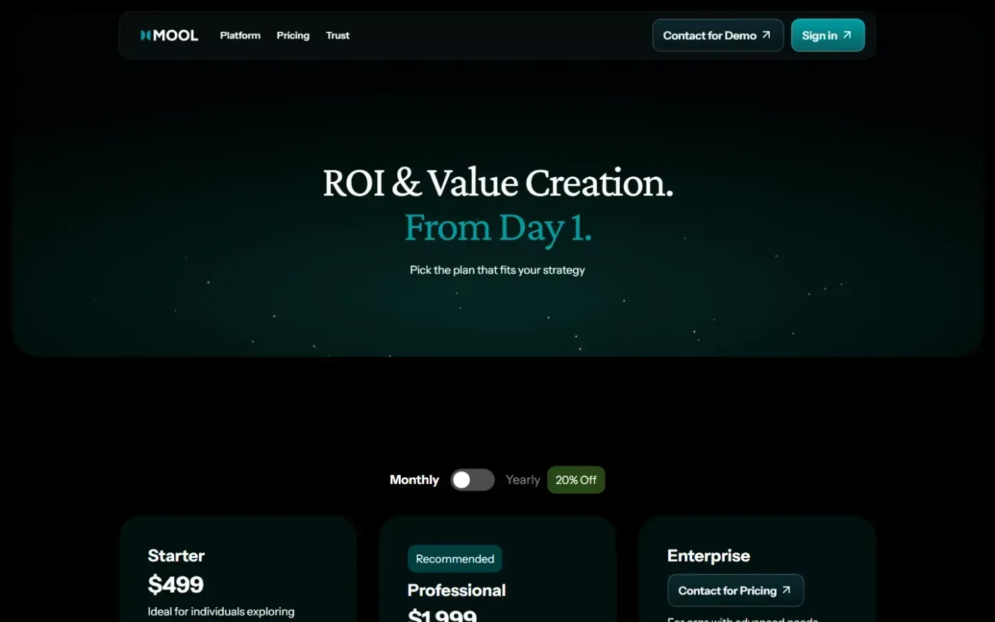 Mool — Pricing page