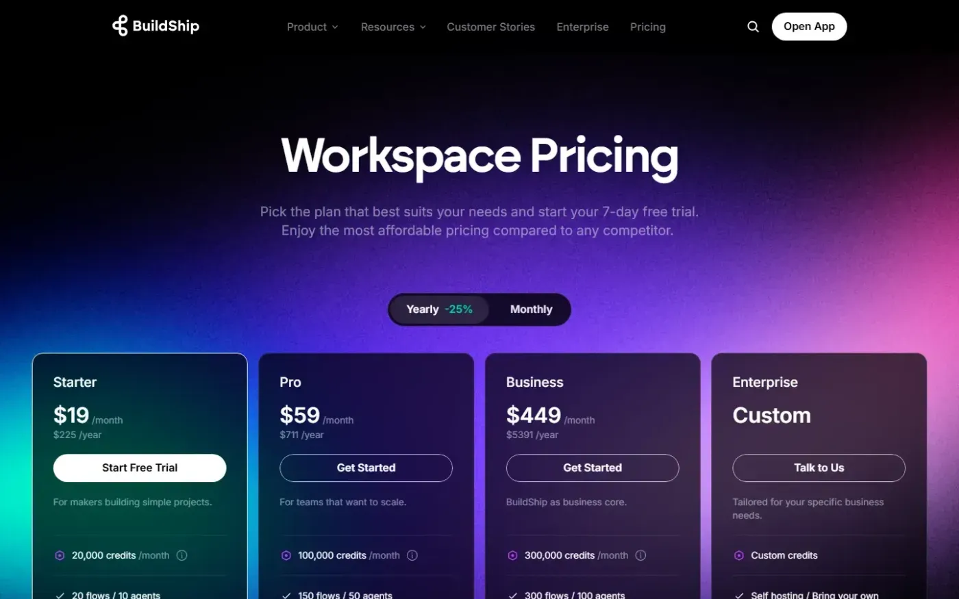 Buildship — Pricing page