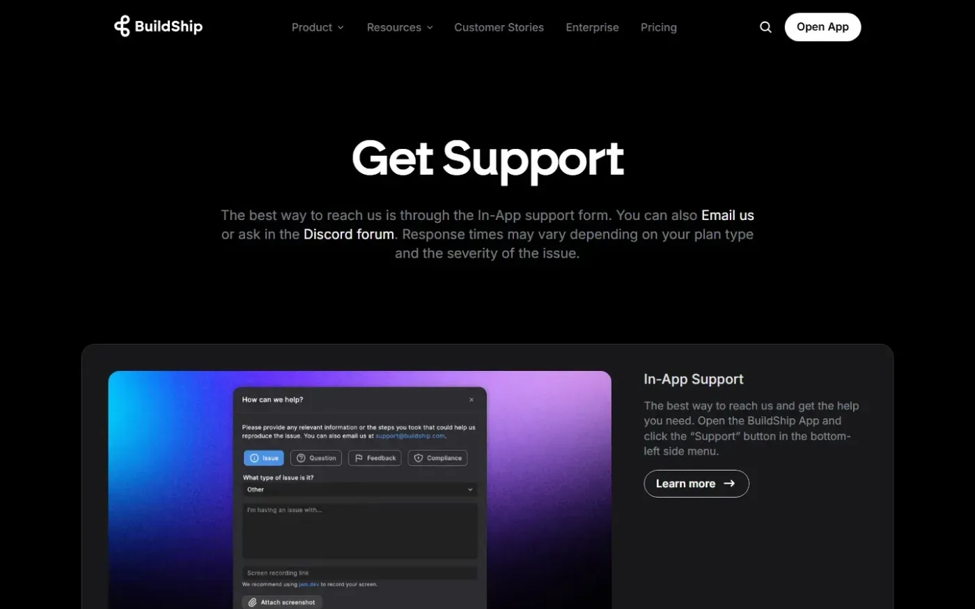 Buildship — Support page