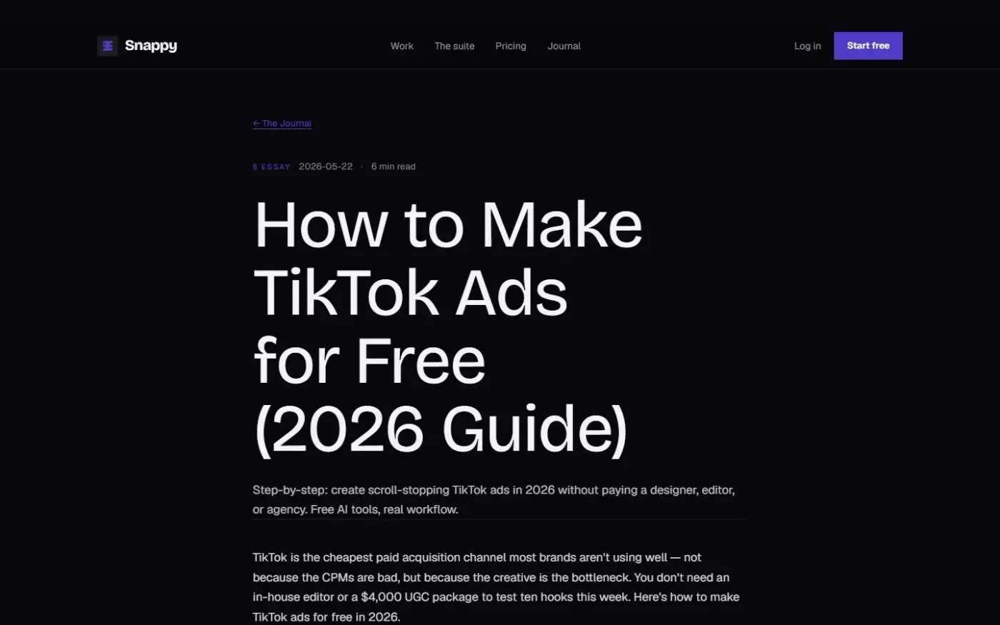 Snappyads — Blog page