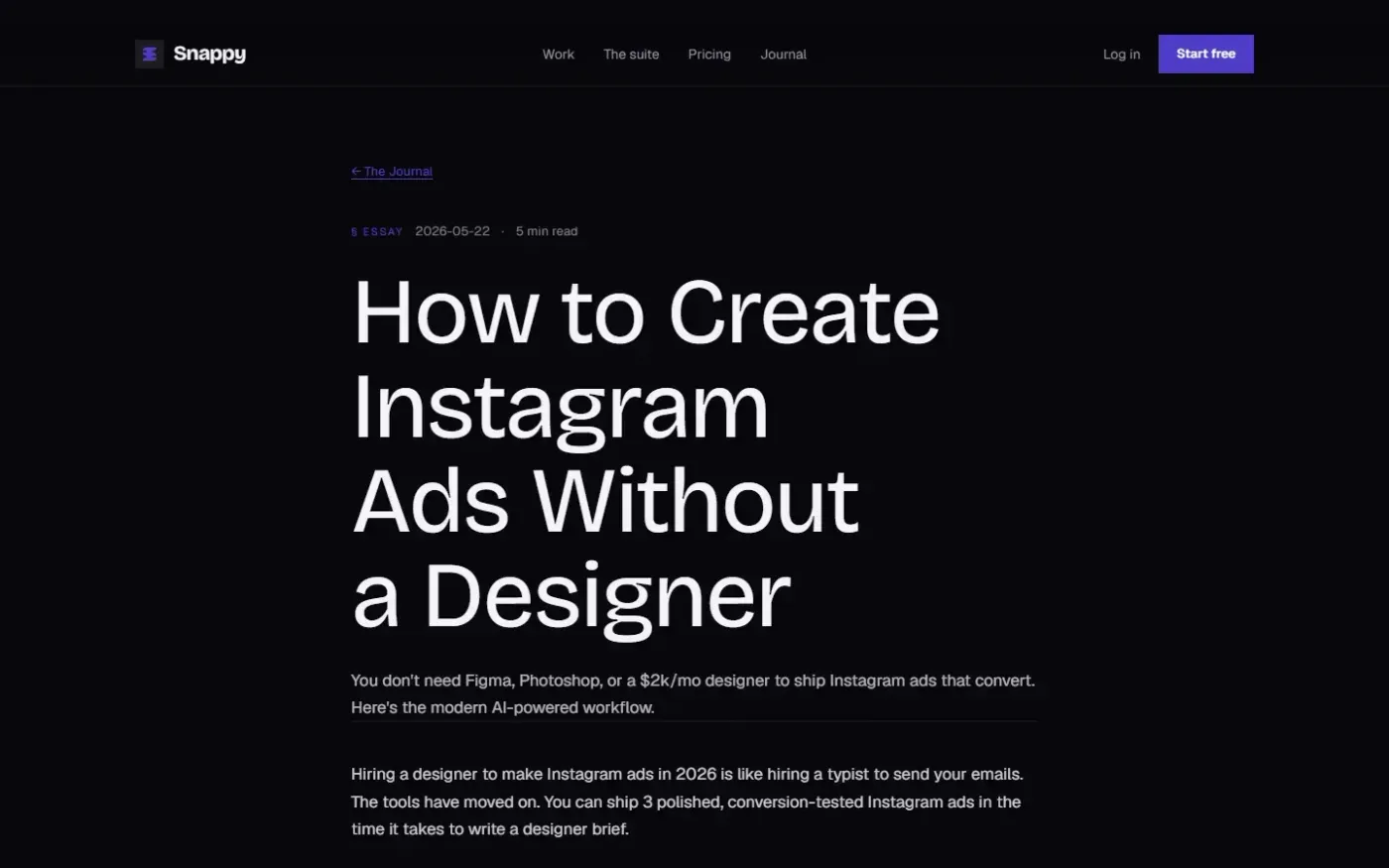 Snappyads — Blog page