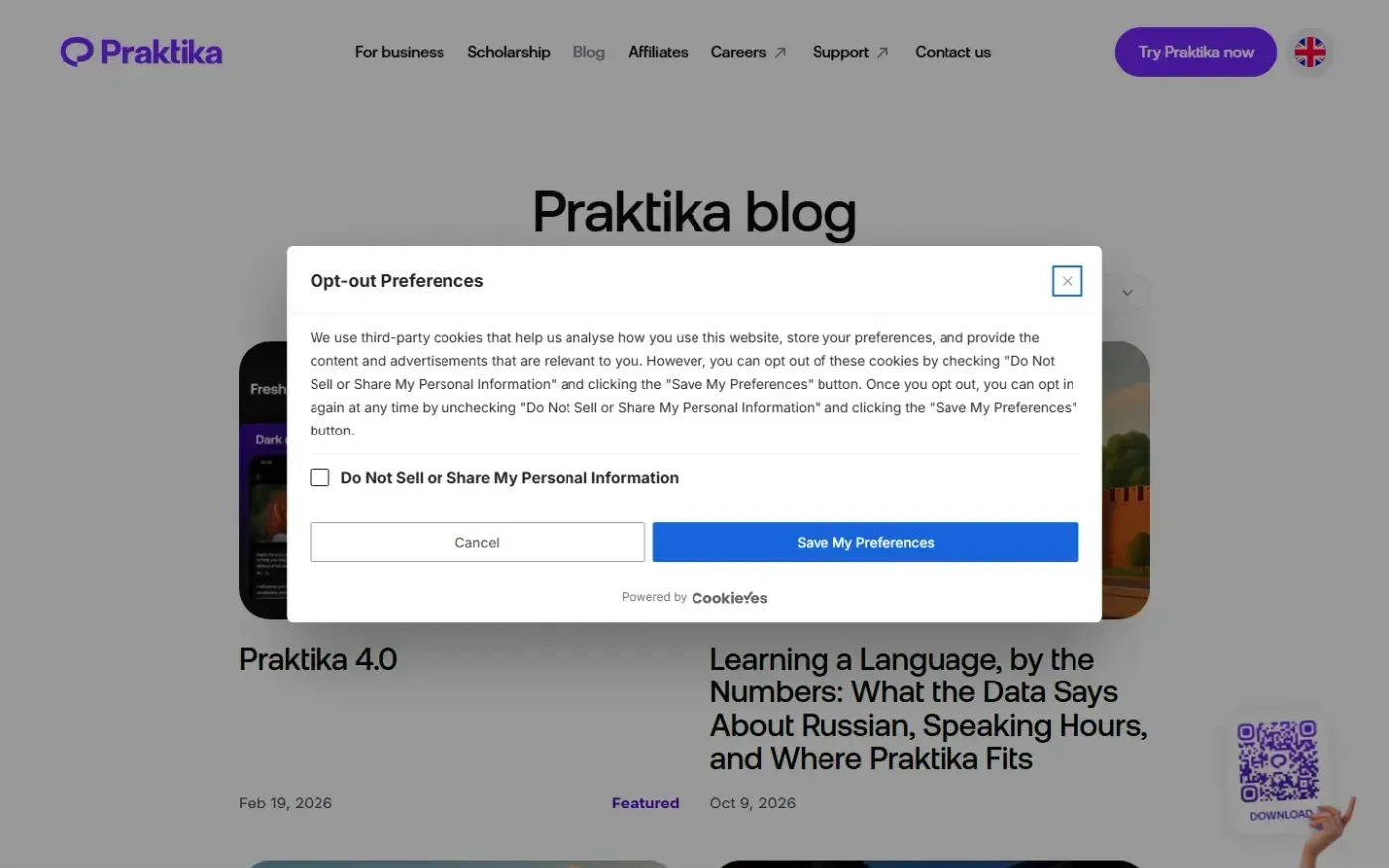 Praktika — Blog page