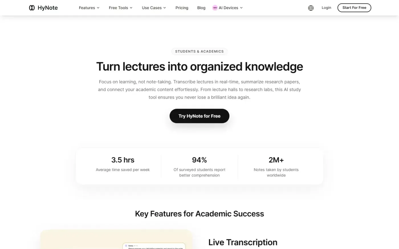 HyNote for Mac — Free local transcription that is 100% Private — Use cases page