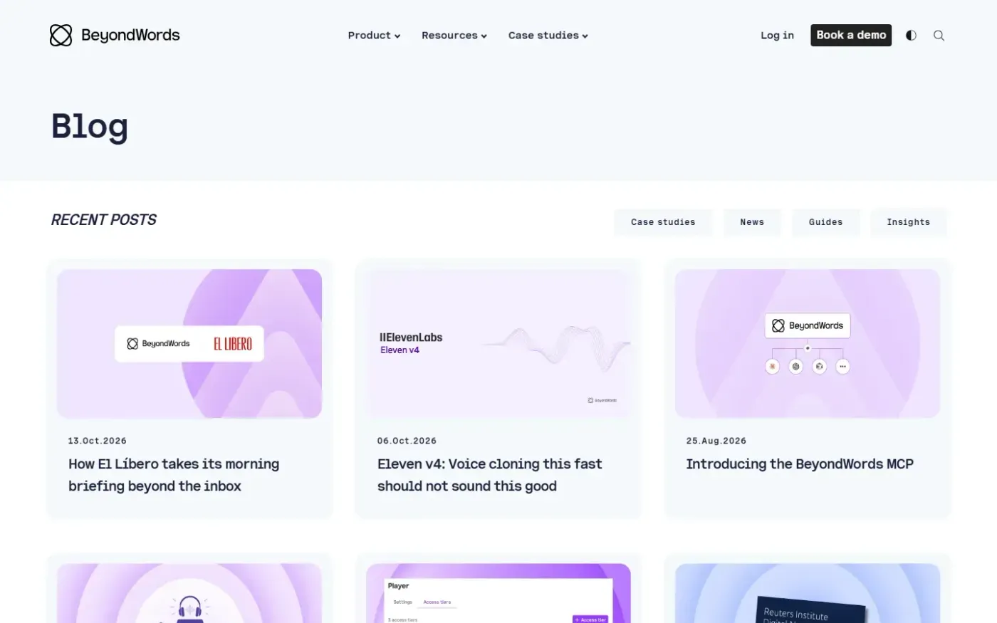 Beyondwords — Blog page