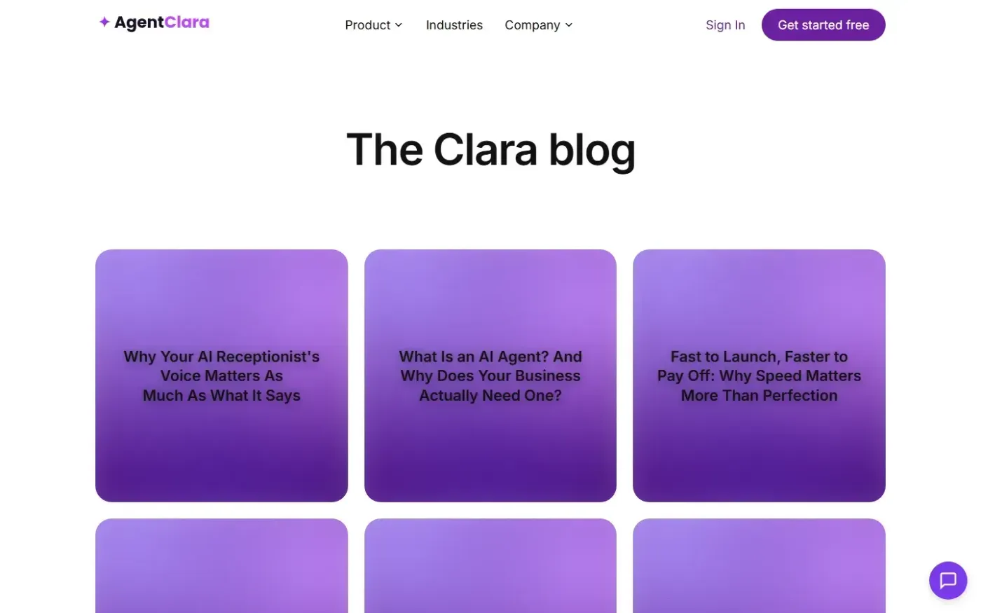 Agentclara — Blog page