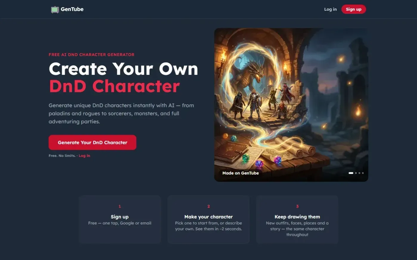 Gentube — Create a page