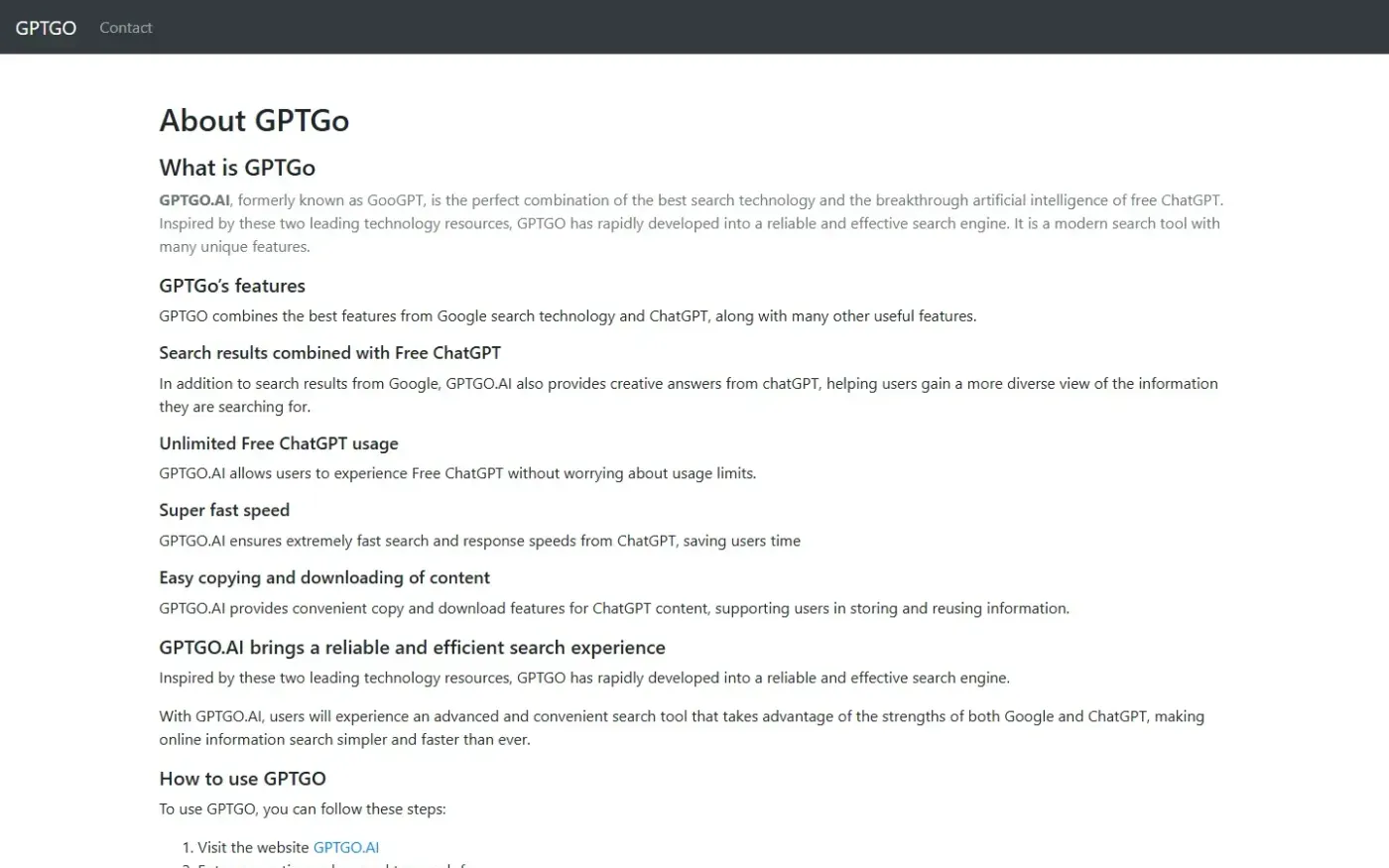 Gptgo — Pages page