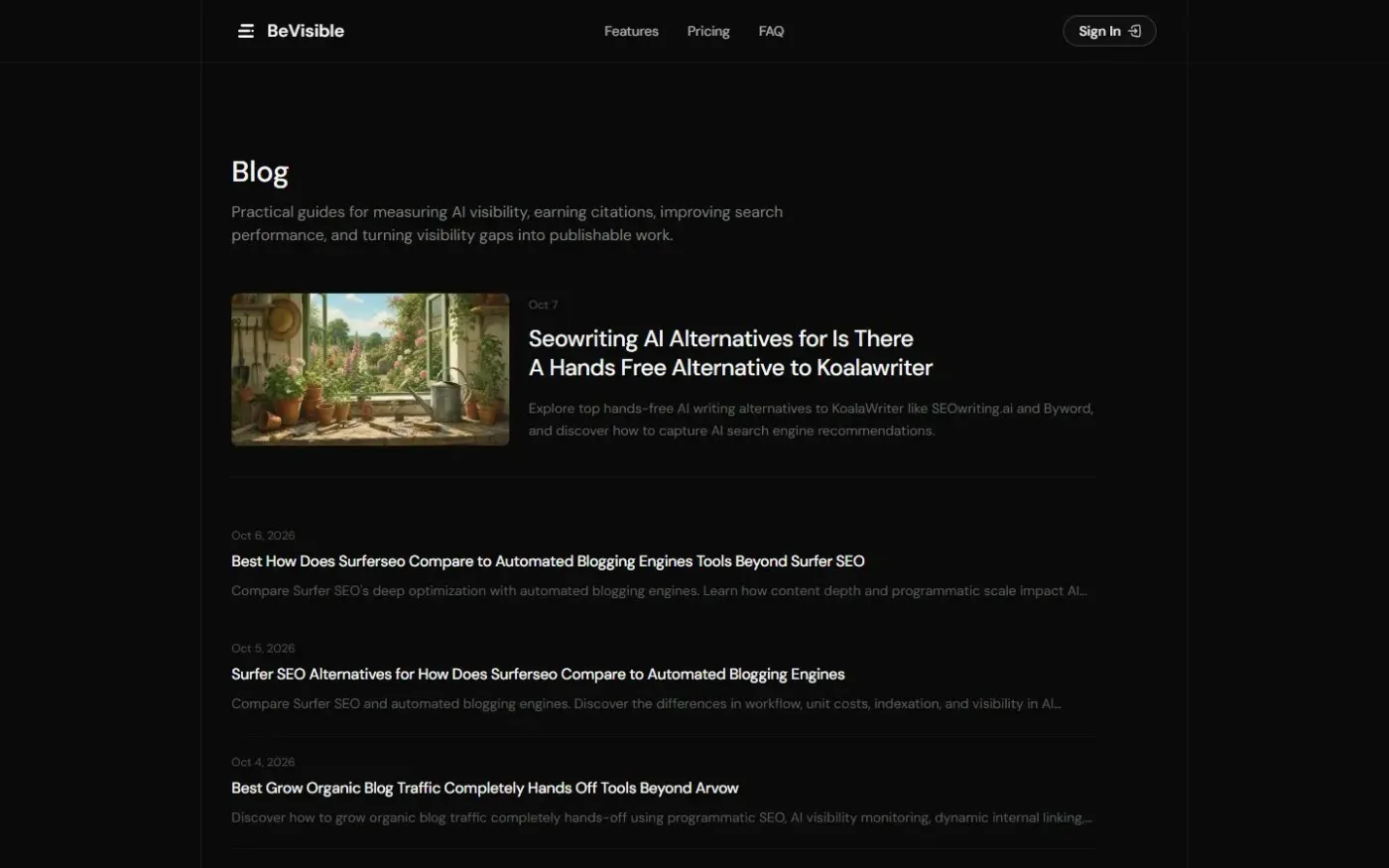 Bevisible — Blog page