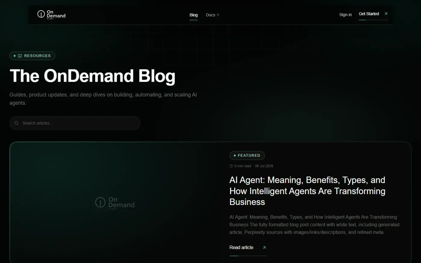 On-demand — Blog page