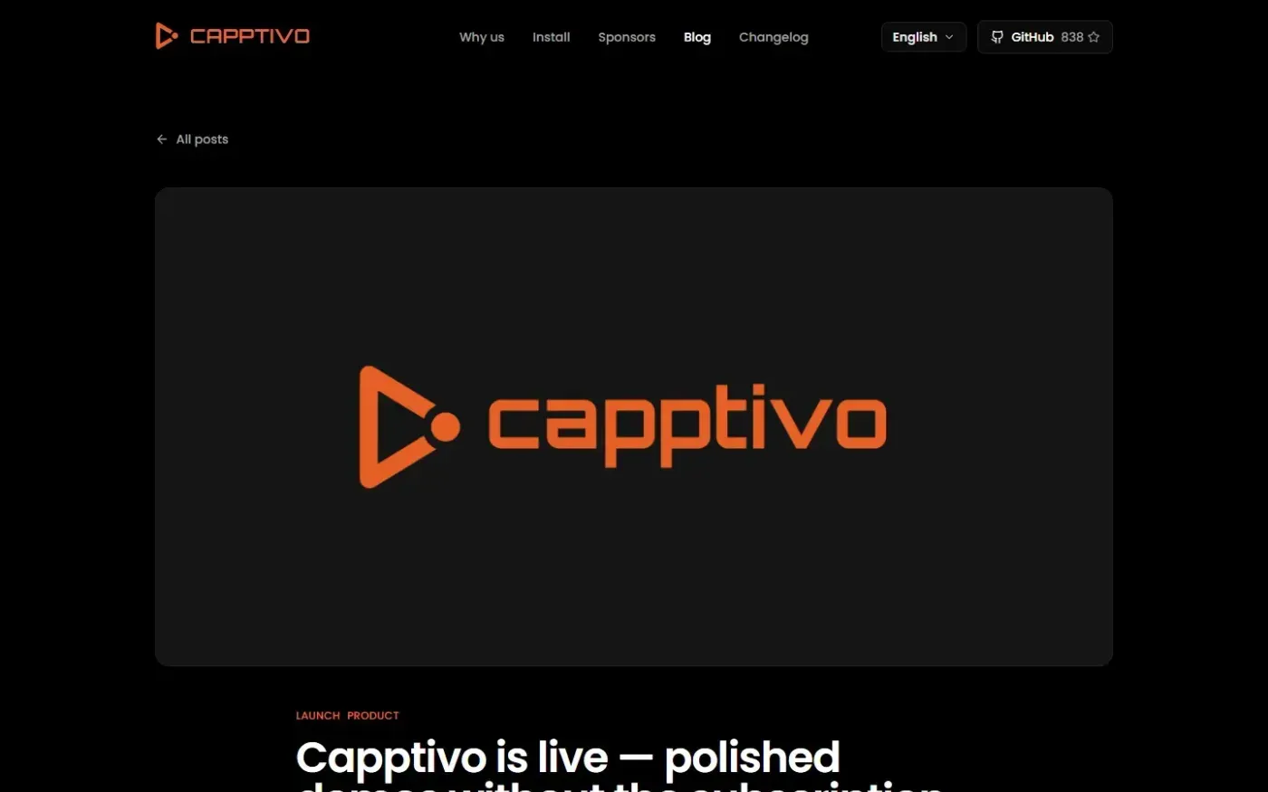 Capptivo — Free open-source screen recorder & demo editor — Blog page