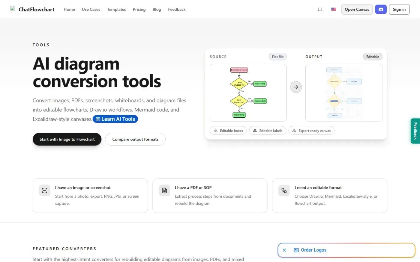 Chatflowchart — Tools page