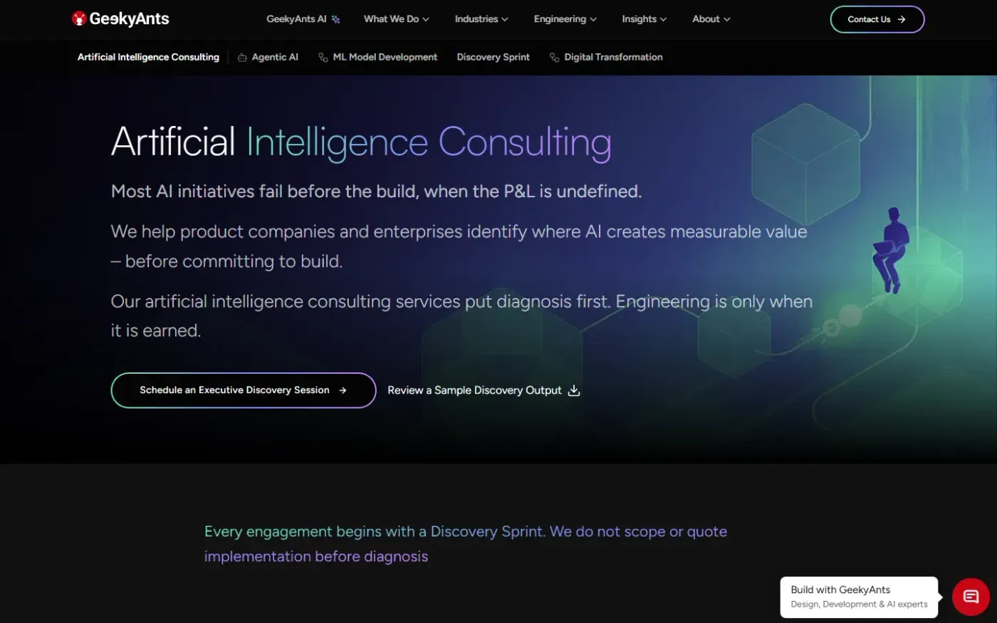Geekyants — Artificial intelligence consulting page