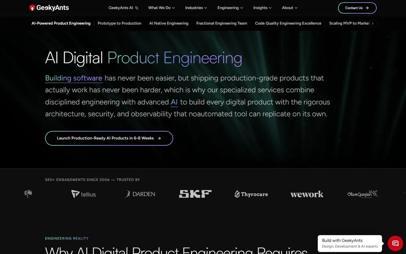 Geekyants — Ai powered product engineering page