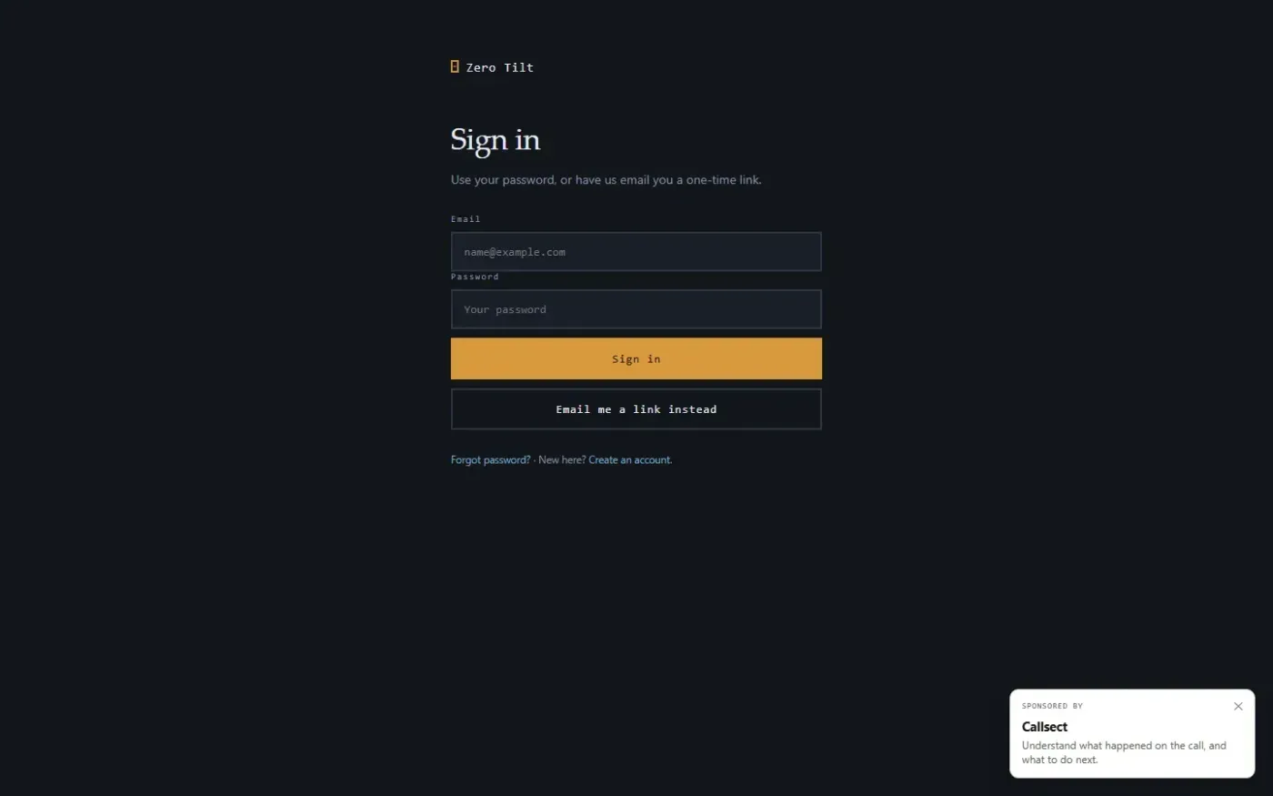 Zero-tilt — Help page