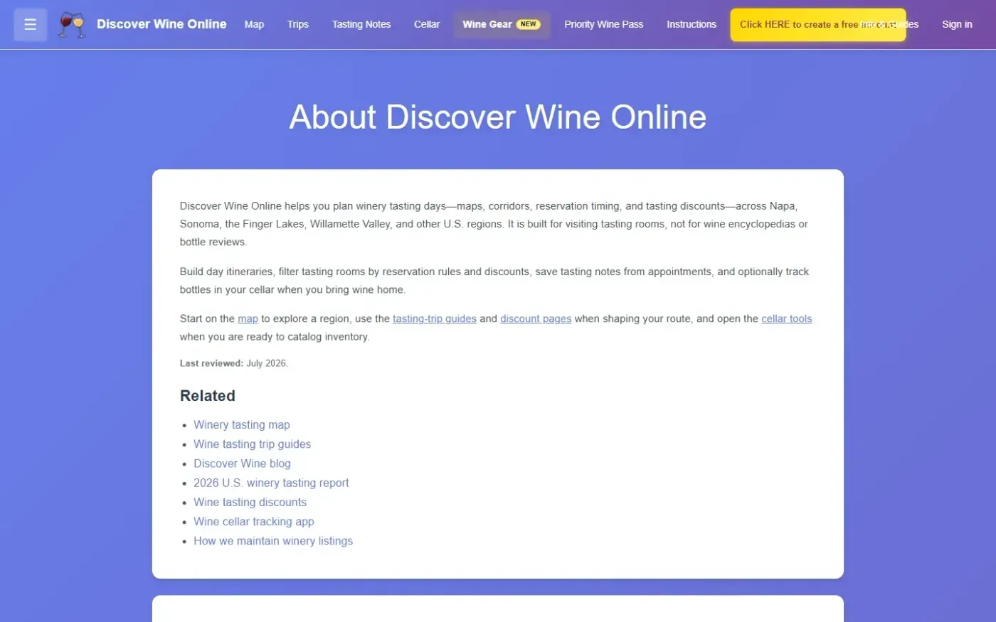 Discoverwine — About page