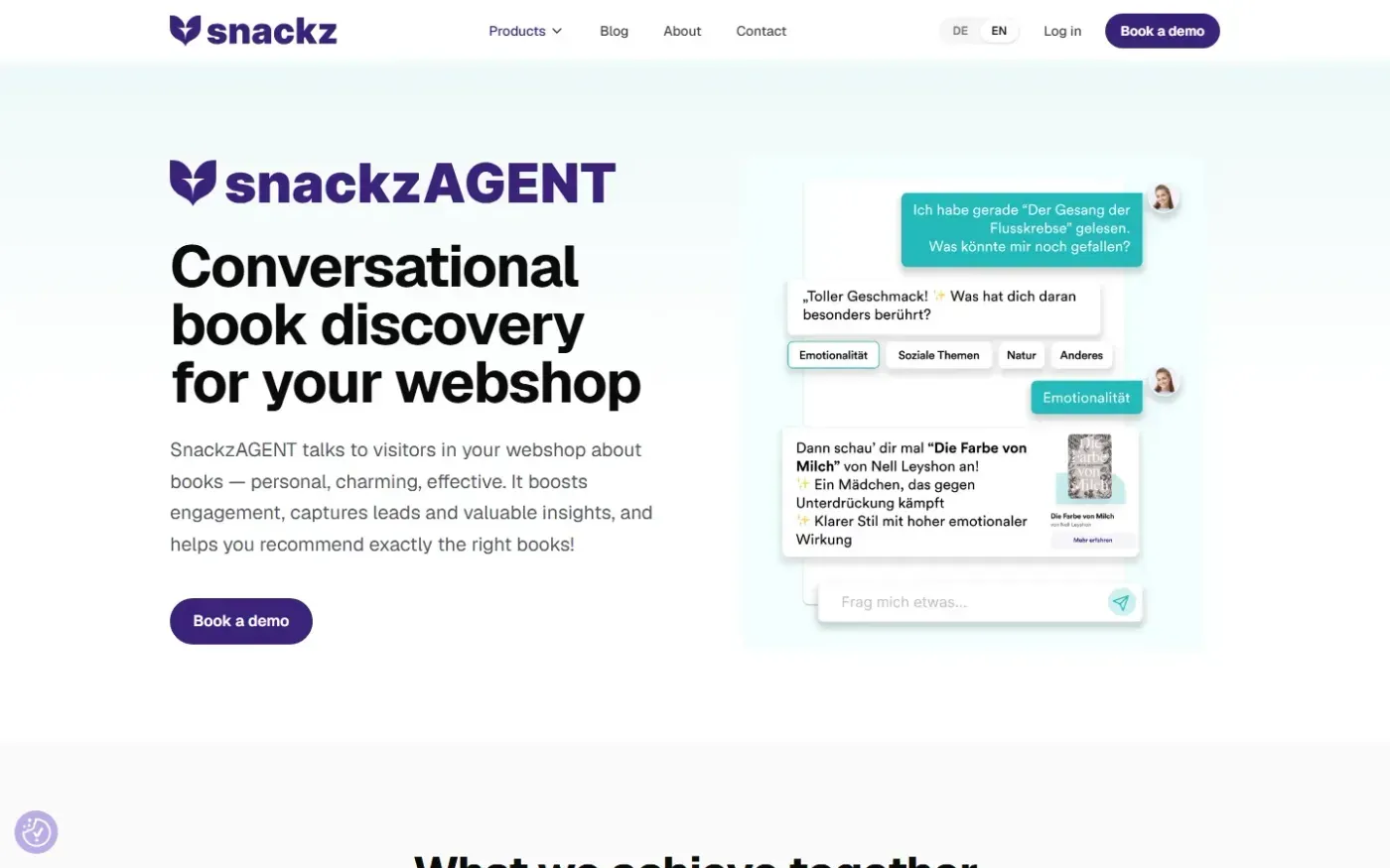 Snackz — Products page