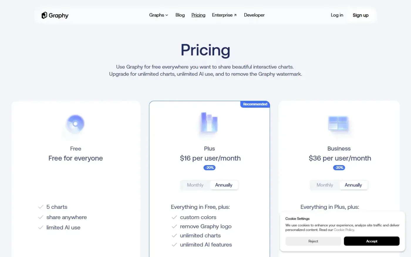 Graphy — Pricing page