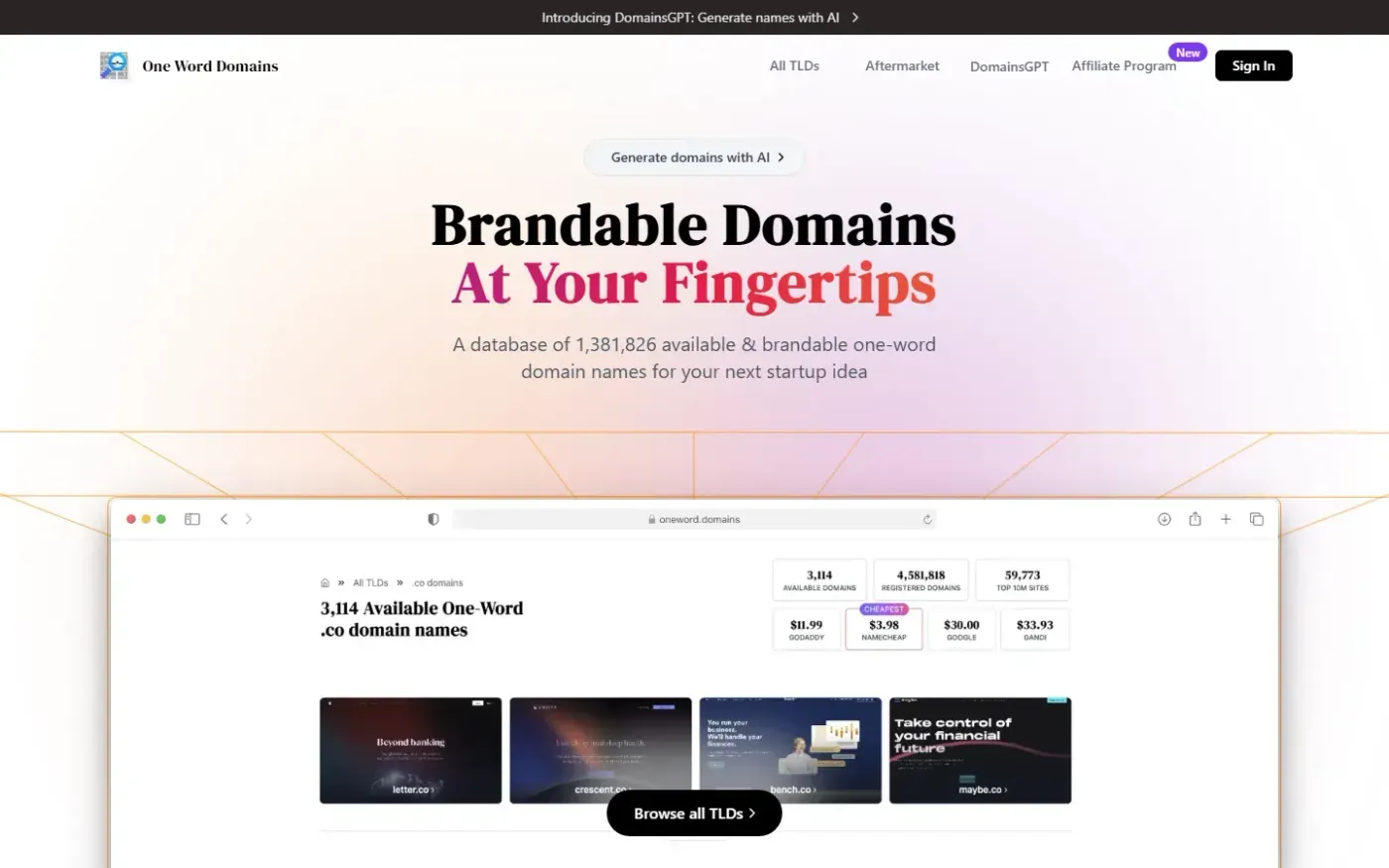 Oneword — Home page