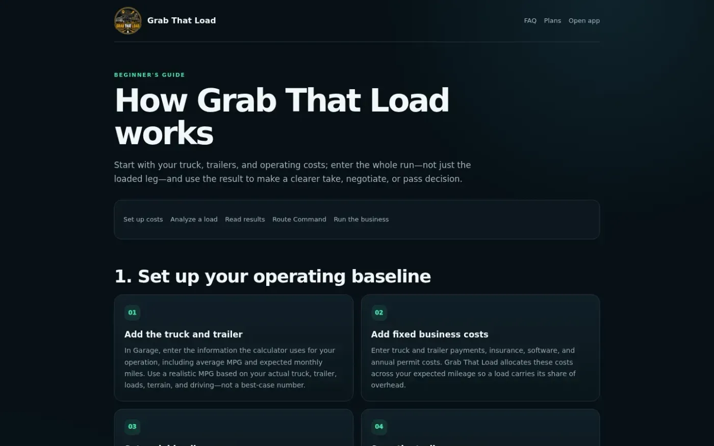 Grabthatload — How it works page