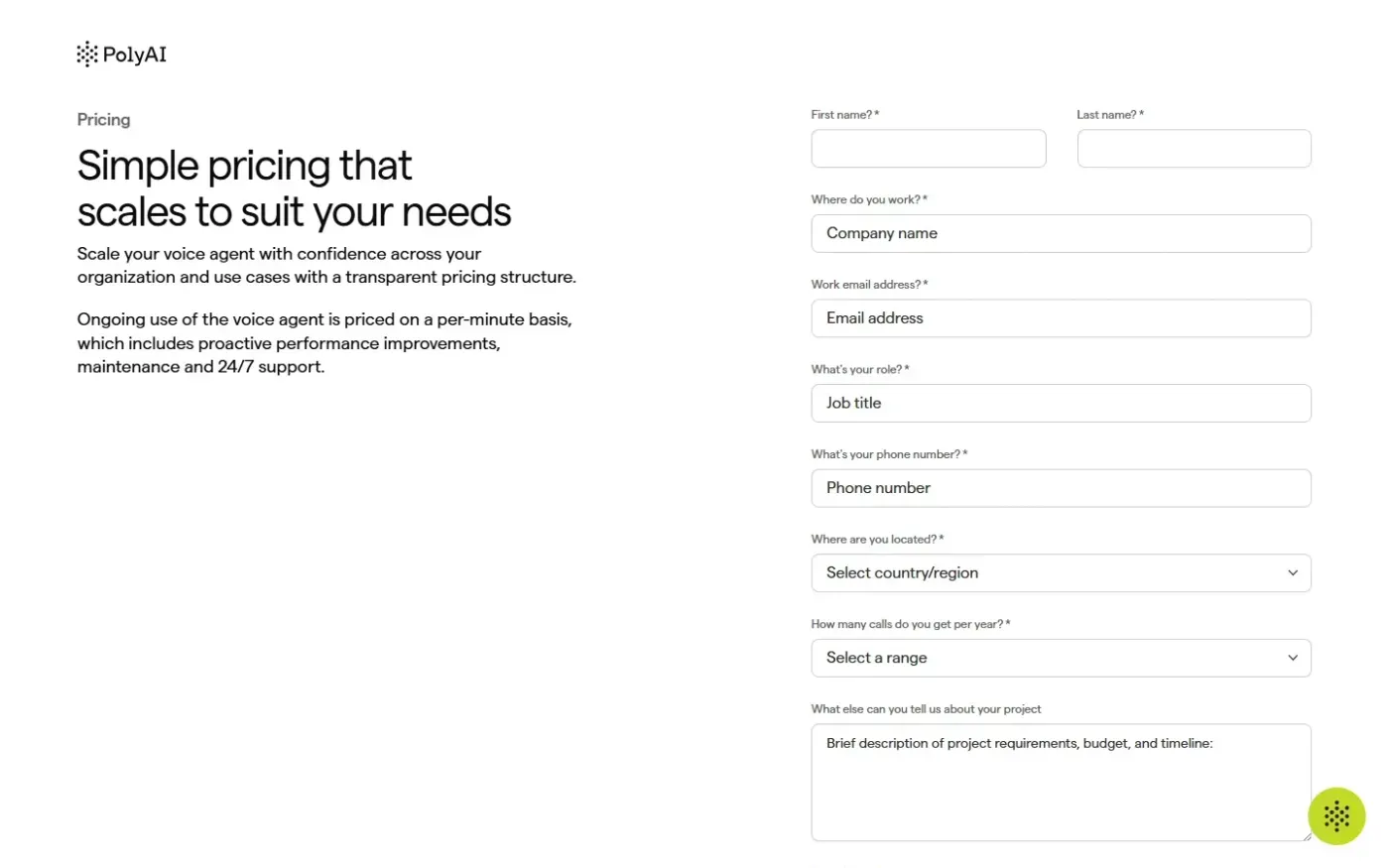 Poly — Pricing page