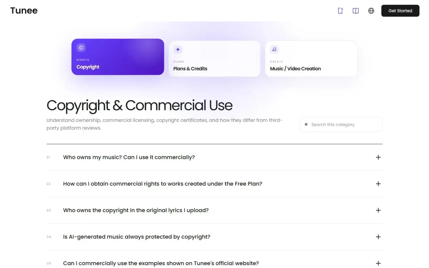 Tunee — Faq page