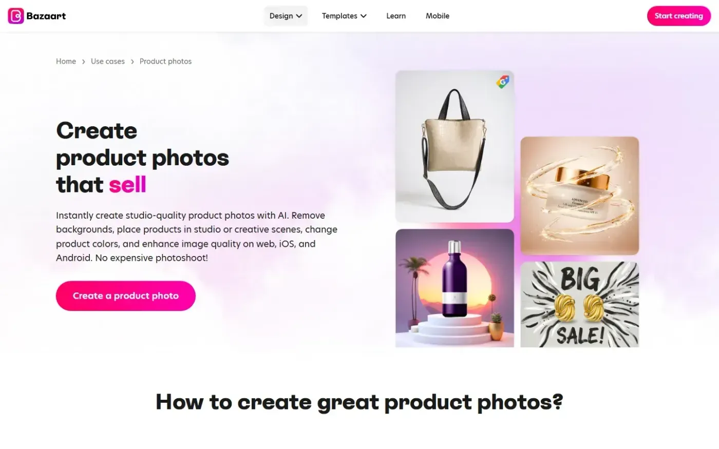 Bazaart — Use cases page