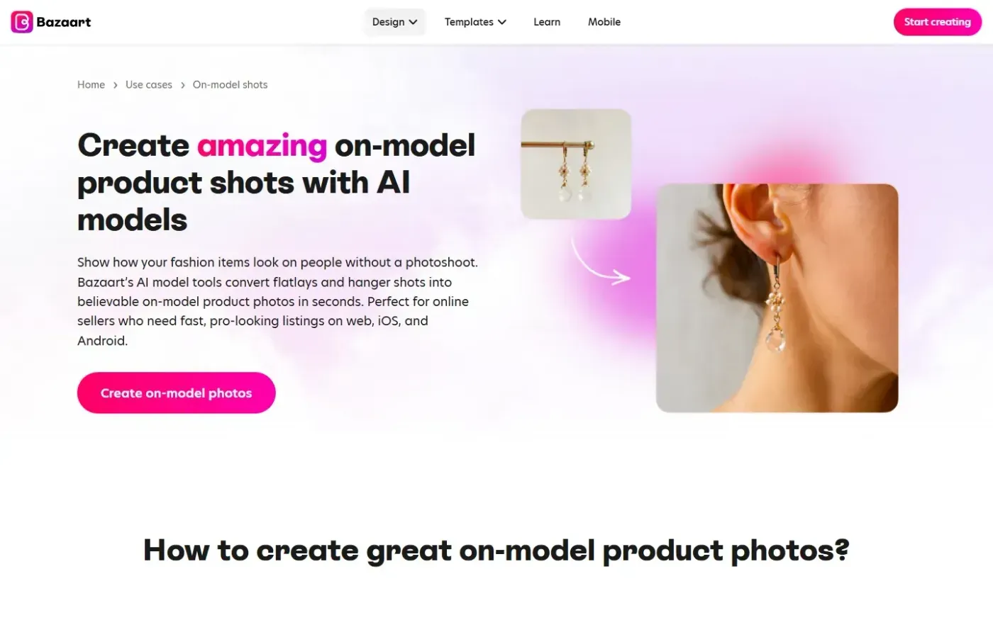 Bazaart — Use cases page