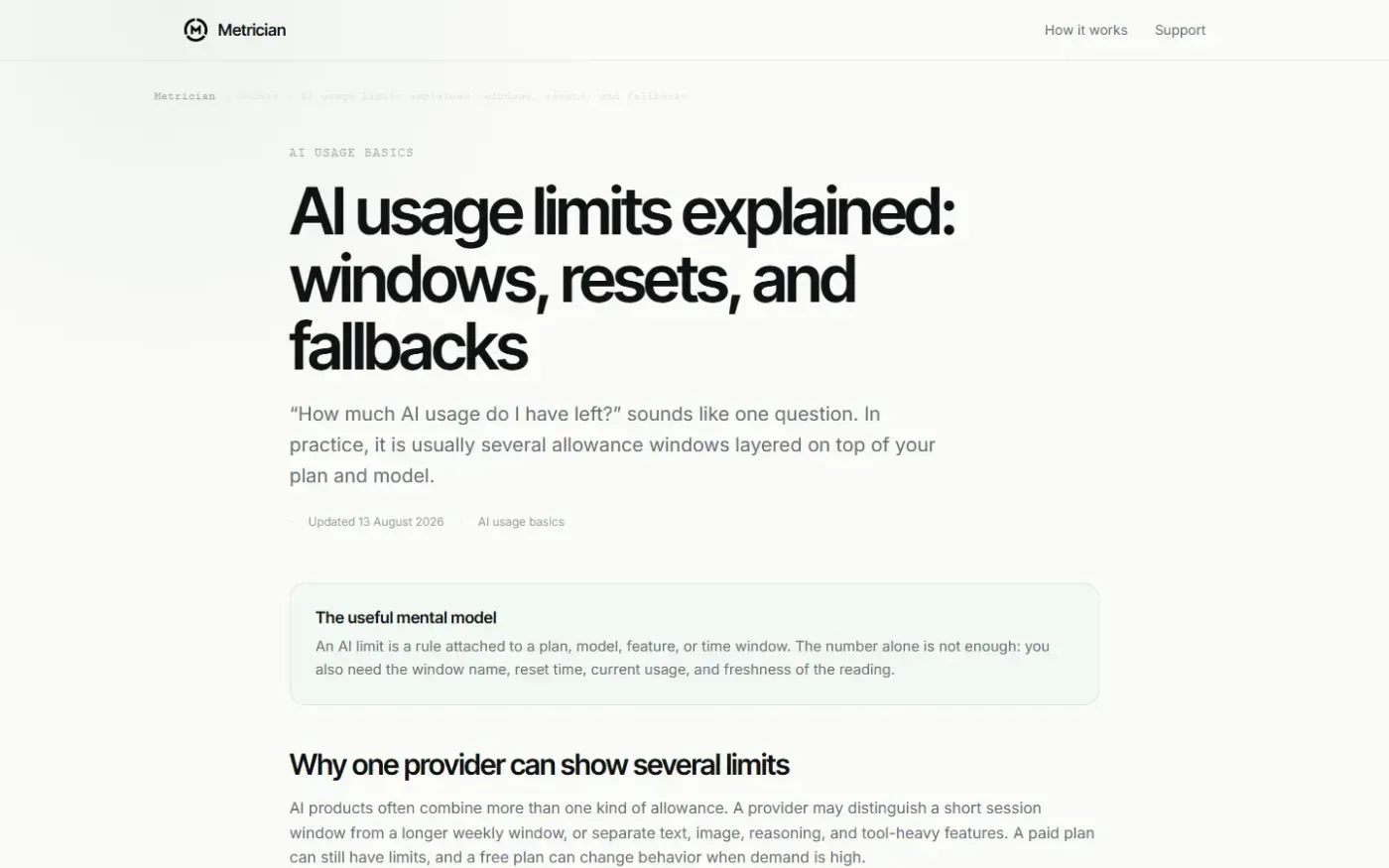 Metrician — Guides page