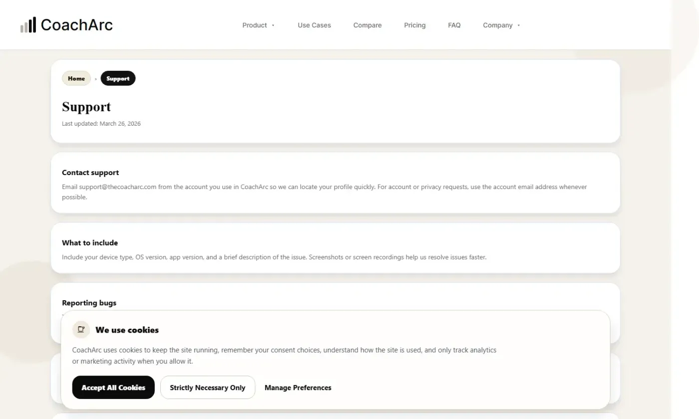 Thecoacharc — Support page