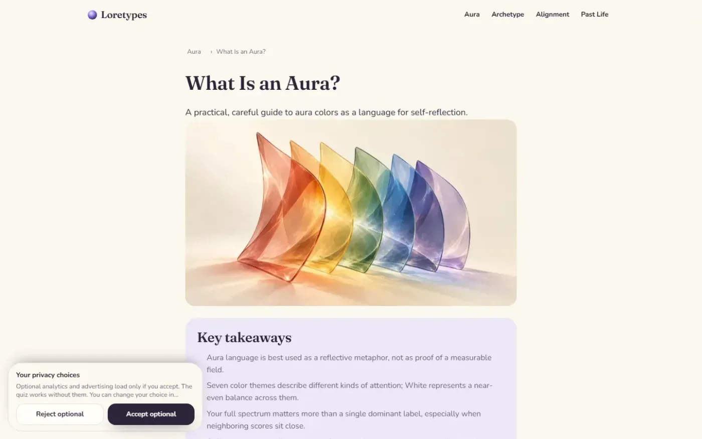 Loretypes — Aura page